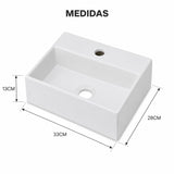 Lavamanos de Colgar Cerámico Blanco 33 x 28 x 13 cm