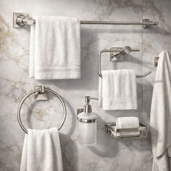 Juego de Accesorios de Baño Xcaret 6 Piezas Gris | Set Completo para Baño Moderno y Funcional