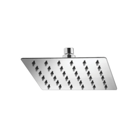 Regadera cuadrada fija de 4 pulgadas en acero inoxidable cromado