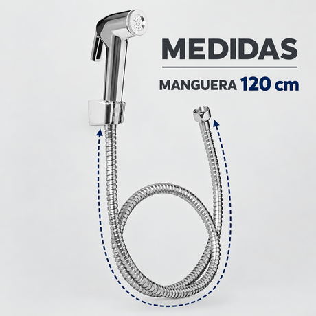 Ducha Bidet Cromada con Manguera de Acero de 120 cm