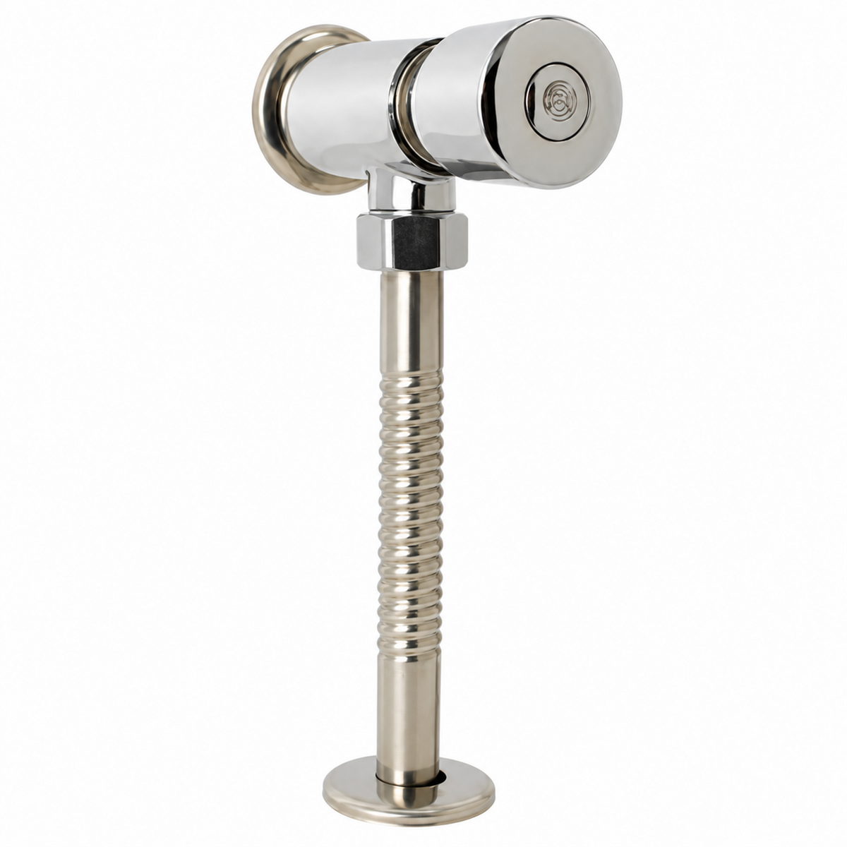 Llave Para Orinal En Zinc – Producto aislado sobre fondo blanco