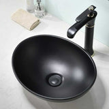 Combo Lavamanos Canoa Negro 41 x 33,5 x 14 cm con Llave Alta Pico Curvo, Desagüe Push y Sifón Flexible