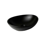 Combo Lavamanos Canoa Negro 41 x 33,5 x 14 cm con Llave Alta Pico Curvo, Desagüe Push y Sifón Flexible