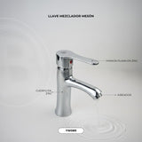 Mezclador Monocontrol para Lavamanos Cromado 20 cm — foto oficial