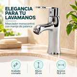 Mezclador Monocontrol para Lavamanos Cromado 20 cm — características