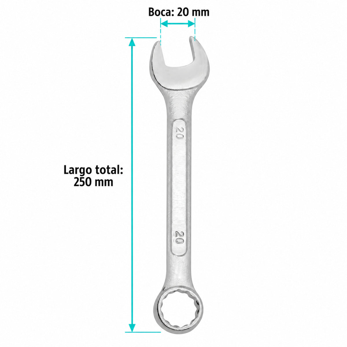 Medidas de Llave Combinada de 20 mm x 250 mm