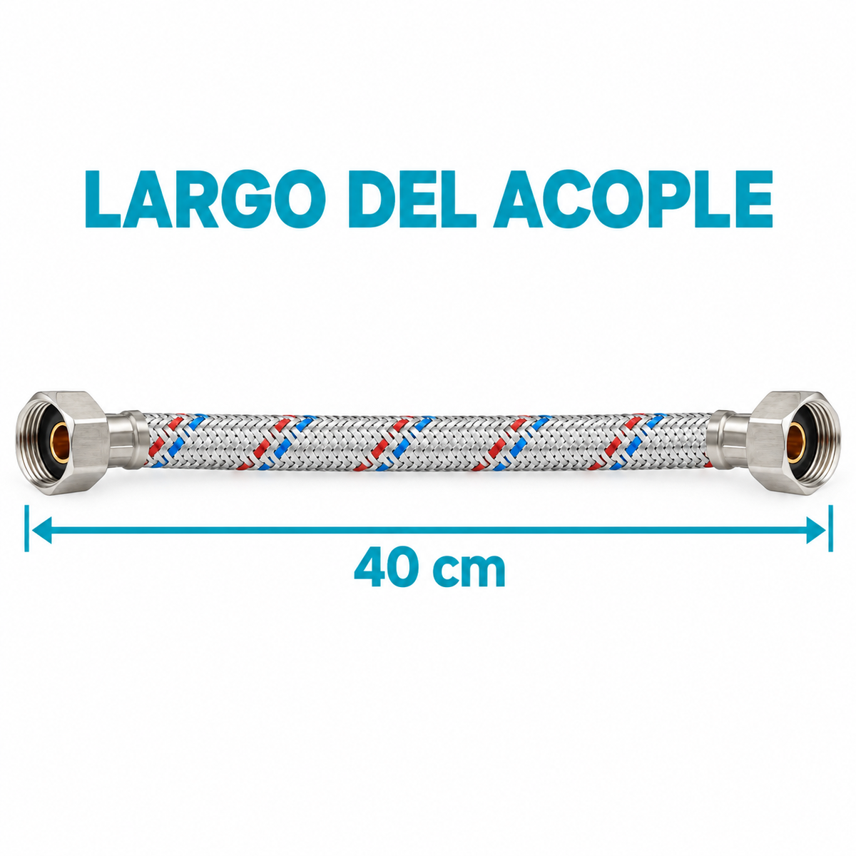 Largo de 40 centímetros del acople flexible