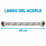 Largo de 40 centímetros del acople flexible