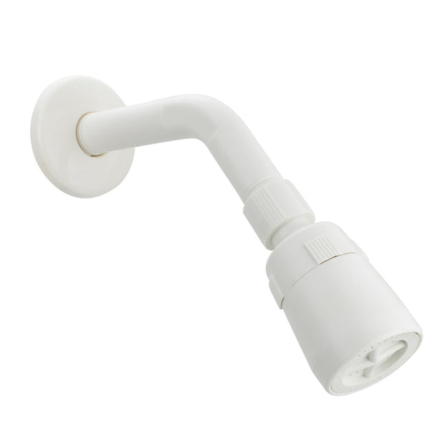 Set de Regadera Blanca con Tubo Curvo - foto de producto sobre fondo blanco