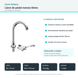 Llave de pedal cromada manos libres - imagen 5