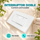 Interruptor Doble Conmutable Blanco 10 A, características
