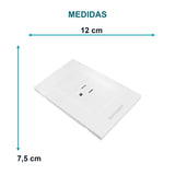 Tomacorriente Sencillo Blanco 15 A 12 × 7,5 cm — medidas