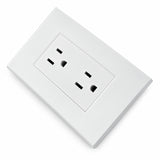 Tomacorriente doble con polo a tierra blanco 12 × 7,5 cm · 01 portada