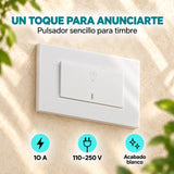 Pulsador para Timbre Blanco 10 A 12 × 7,5 cm — características