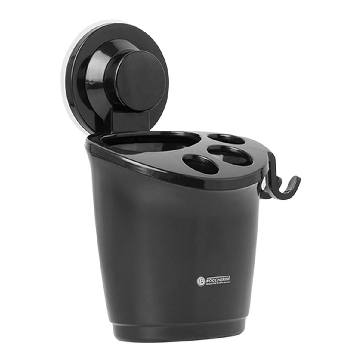 Portacepillos con Ventosa Negro para Baño 16 cm — foto oficial
