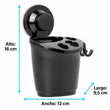 Portacepillos con Ventosa Negro para Baño 16 cm — medidas