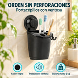 Portacepillos con Ventosa Negro para Baño 16 cm — características