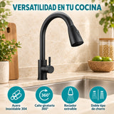 Mezclador Extraíble Para Lavaplatos Negro 37 cm — características