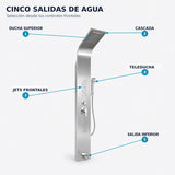 Cinco salidas de agua de la torre de ducha cromada
