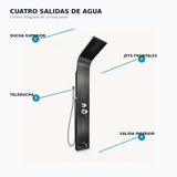 Cuatro salidas de agua de la torre de ducha negra