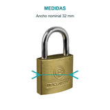 Medidas de Candado de hierro de 32 mm