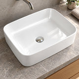 Lavamanos De Sobreponer Rectangular Blanco 46,5 cm en vista cercana