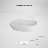 Lavamanos De Sobreponer Rectangular Blanco 46,5 cm — fotografía oficial 2