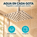Regadera Cuadrada De Acero Inoxidable 8 Pulgadas — imagen 5