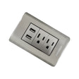 Tomacorriente Doble con USB Plateado 12 × 7,5 cm — vista principal