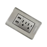 Tomacorriente Doble con USB Plateado 12 × 7,5 cm — vista principal