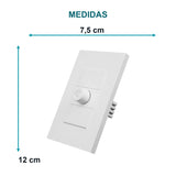Dimmer Sencillo Blanco 100 W 12 × 7,5 cm — medidas