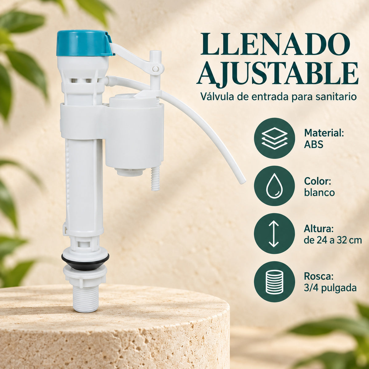 Válvula de Entrada Ajustable para Sanitario 24–32 cm - información del producto 3