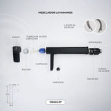Grifería Monocontrol Alta Negra Para Lavamanos 31 cm — vista 3