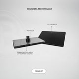 Regadera Rectangular Negra 25 × 17 cm — fotografía oficial 3