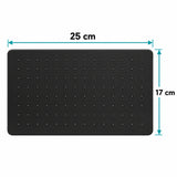 Regadera Rectangular Negra 25 × 17 cm — medidas del producto