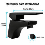 Mezclador Bajo para Lavamanos Negro 21 cm - información del producto 3