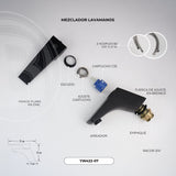 Mezclador Bajo para Lavamanos Negro 21 cm - foto oficial 4