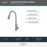 Ficha técnica del mezclador extraíble de cocina