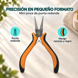 Mini Pinza de Punta Redonda con Mango Naranja y Negro - características