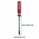 Medidas de Destornillador Plano de 5 mm x 4 Pulgadas