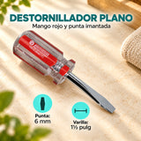 Características de Destornillador Plano de 6 mm x 1½ Pulgadas