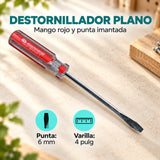 Características de Destornillador Plano de 6 mm x 4 Pulgadas
