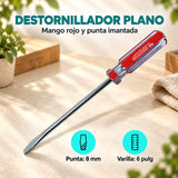 Características de Destornillador Plano de 8 mm x 6 Pulgadas