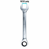Llave Mixta con Ratchet de 19/32 Pulgada — medidas verificadas