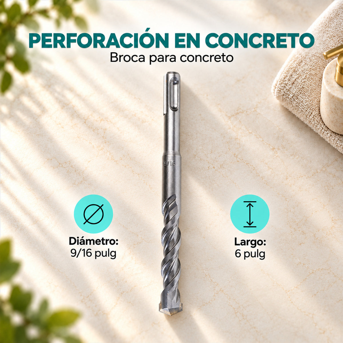 Broca para Concreto de 9/16 x 6 Pulgadas — características