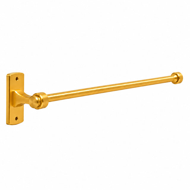 Toallero de barra para baño en aluminio dorado sobre fondo blanco