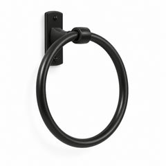 Toallero de aro para baño en aluminio negro