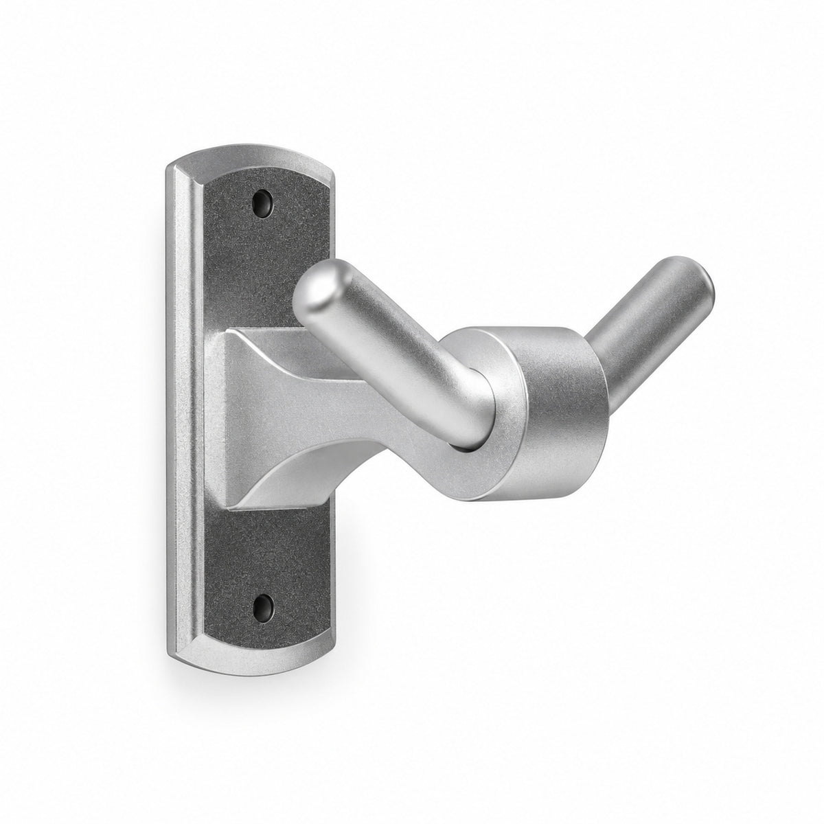 Perchero doble para baño en aluminio silver sobre fondo blanco