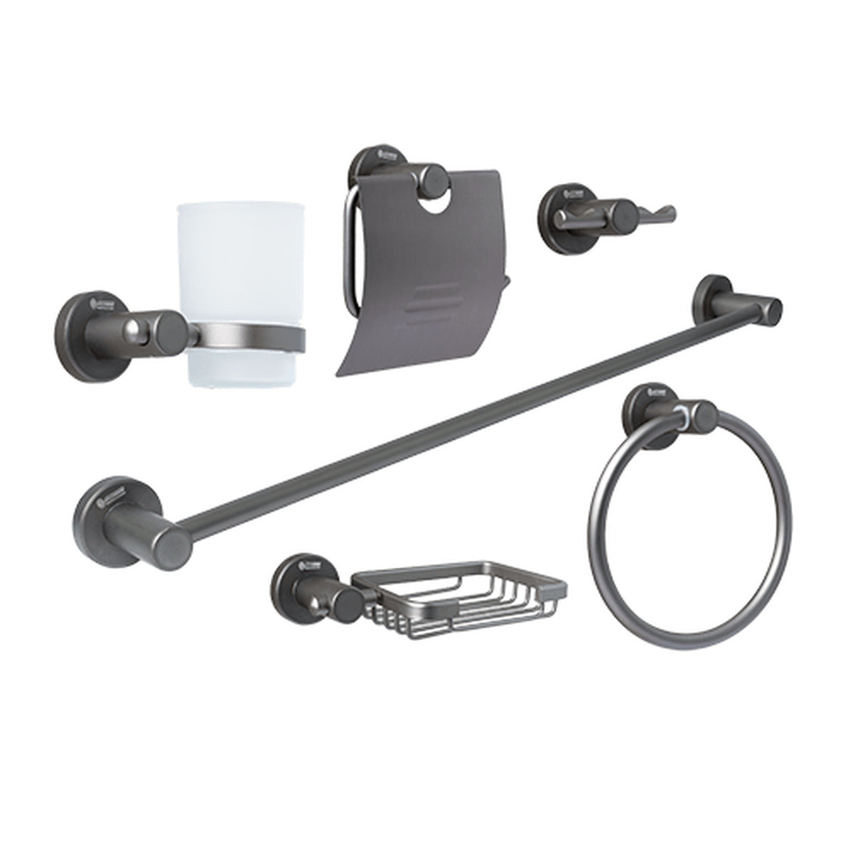 Juego de Accesorios para Baño Gris de 6 Piezas — foto oficial