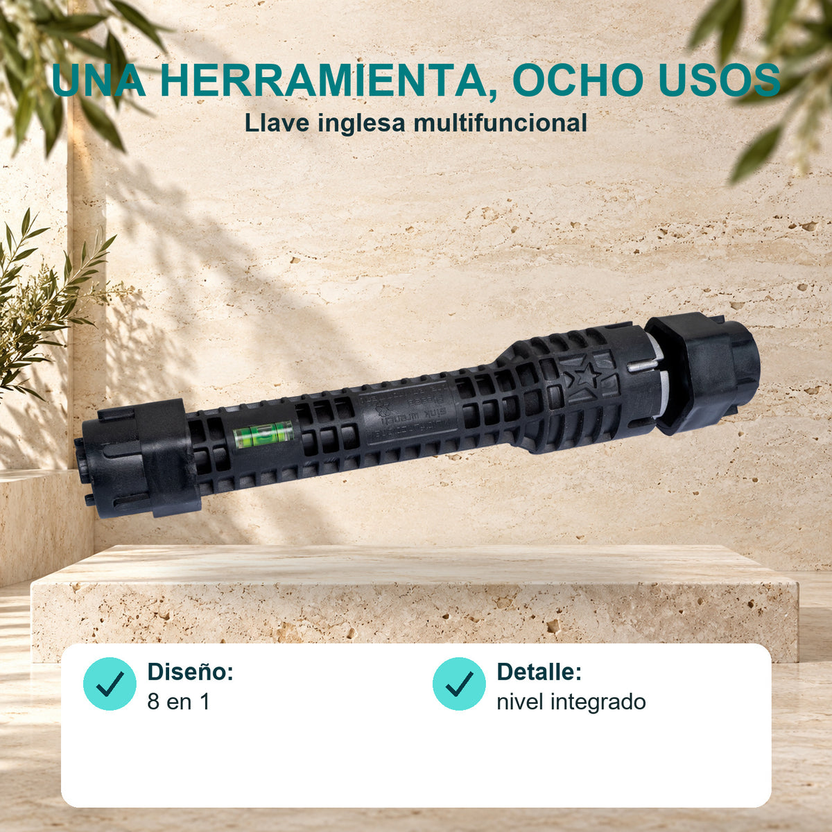 Llave Inglesa Multifuncional 8 en 1 · características